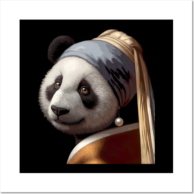 Panda with the pearl earing Wall Art by oscargml